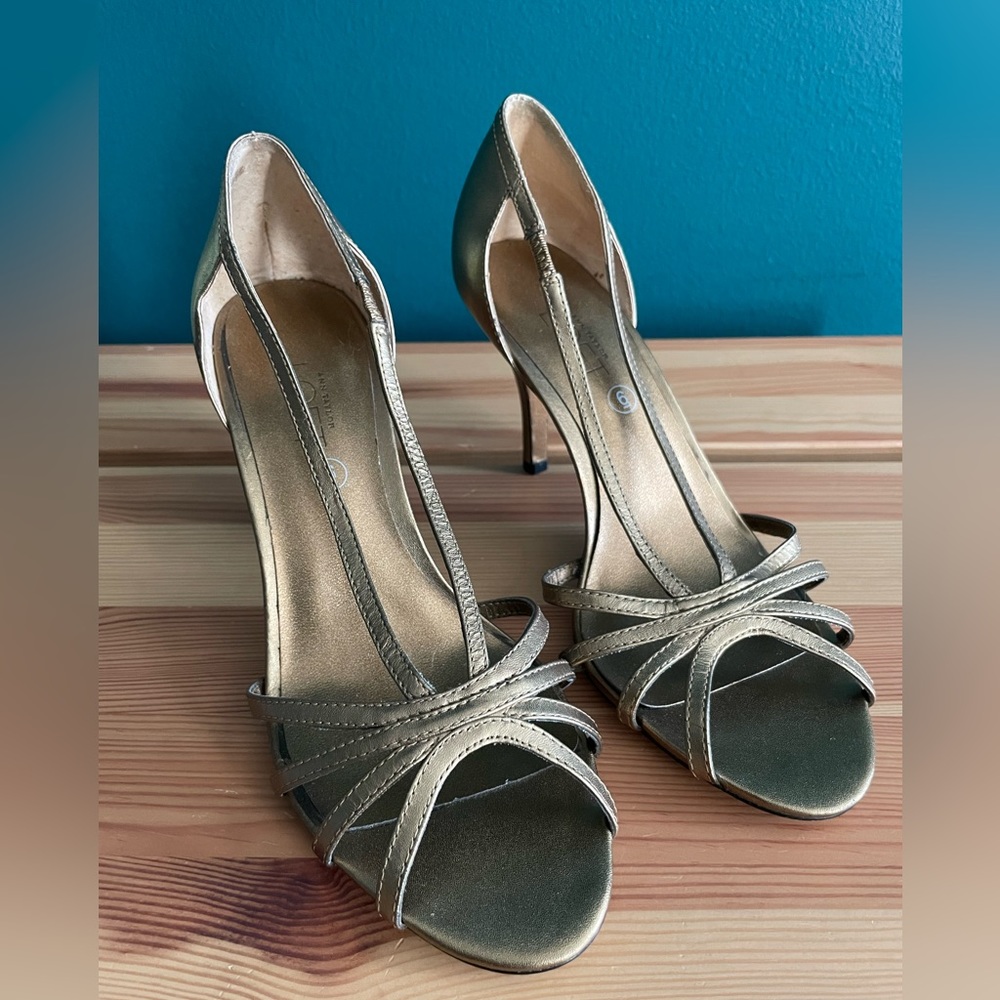 LOFT Gold Heeled Sandals